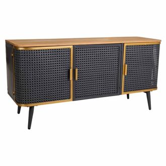 Wanderlust Deco Aparador de metal y madera 3 puertas 118x38x58,5