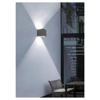Trade Shop Trade Shop Traesio - Trade Shop - Applique Da Parete 22watt Grigio Per Esterno Doppia Emissione Luminosa Ip65 Es66