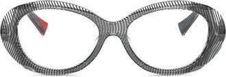 Alain Mikli oval-frame patterned glasses - Black
