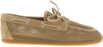 Miu Miu Beige Lace Up Loafers