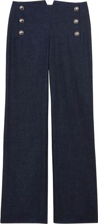 Ines De La Fressange Gabriel Bridge Broek - Dames - Wijde Broeken - Blauw - 2XS - Katoen - Broeken