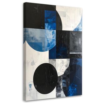 Feeby Cuadro Sobre Lienzo, Formas Abstractas De C&iacute;rculos Azul, 80x120