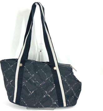 Chanel Black Nylon Boston Bag Pet Bag Shoulder Bag (Pre-Owned)