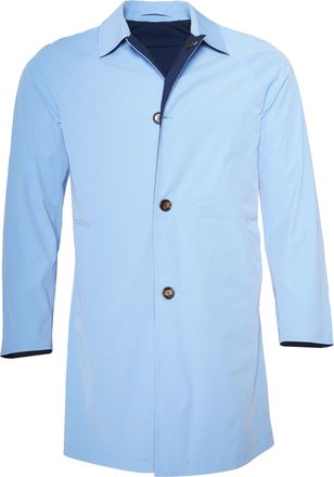 Kiton Kired Kim Solid Nylon Reversible Button Up Overcoat