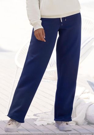 H.I.S Sweathose H.I.S, Damen, Gr. 32/34, N-Gr, blau (dunkelblau), Sweatware, Obermaterial: 60% Baumwolle, 40% Polyester, unifarben, bequem lang, Hosen Sweat