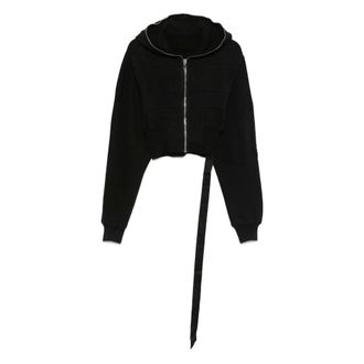 Rick Owens Hoodies & sweatvesten, Dames, Zwart, L, Katoen, Collage Gimp Zip Hoody