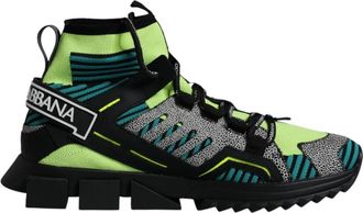 Dolce & Gabbana Multicolor Gebreide Sneakers met Logo Details - Heren - Sneakers - Veelkleurig - 40 EU - Leer - Schoenen
