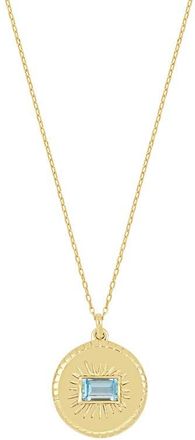 Bony Levy Pendant Necklace in 14K Gold/London Blue Topaz at Nordstrom, Size 18