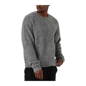 Woodbird Truien & Vesten, Heren, Grijs, L, Polyester, Grijze Loop Crew Sweater voor Heren