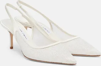 Jimmy Choo London Bridal Love glitter slingback pumps