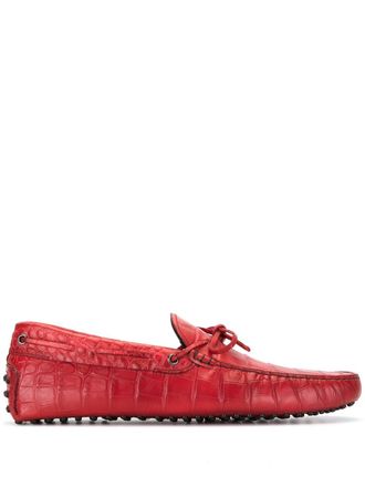 Tod's Mocassini con effetto coccodrillo - Rosso