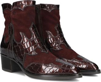 DL Sport Perfect Fit 7230 Enkellaars - Dames - Laarzen met Hak - Rood - 40 EU - Leer - Schoenen