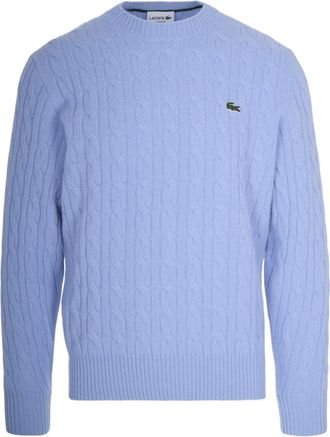 Lacoste Maglione in lana con trama intrecciata - Blu