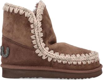 Mou crochet-trim boots - women - Sheep Suede/Sheep Skin/Shearling/Polyethylene vinyl acetate (PEVA) - 37 - Brown