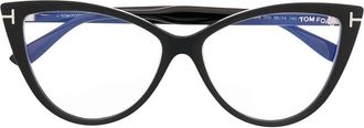 Tom Ford Eyewear cat-eye frame glasses - women - Acetate - 56 - Black