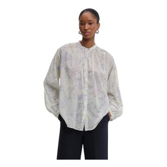 Forte_Forte Blouses, female, Multicolor, Size: XS Camicia boh&eacute;mien in voile di cotone con stampa nontiscordardime