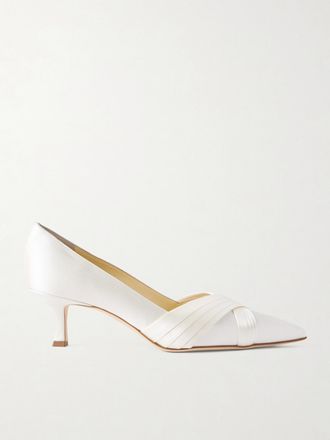 Manolo Blahnik D&eacute;collet&eacute; In Raso Vieralo - Crema