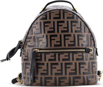 Fendi By The Way Zucca Embossed Leather Mini backpack - Bruin