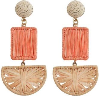 Panacea Woven Architectural Statement Earrings in Peach at Nordstrom