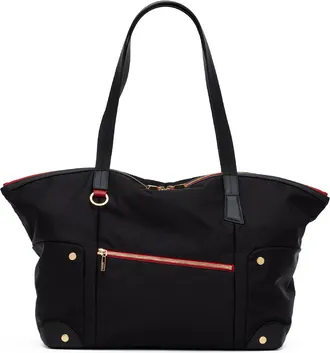 Hammitt Hammitt Zoe Tote Black Nylon Gold Red Zip