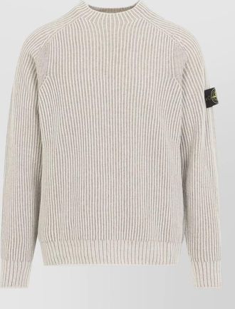 Stone Island two-tone ribbed cashmere crew-neck jumper