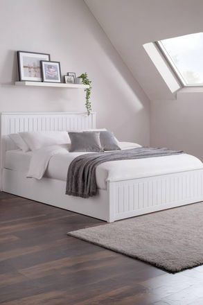 Julian Bowen Maine Ottoman Storage Bed in White | Size: Double