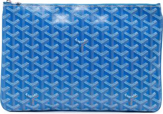 Goyard Womens Pre-owned Goyardine Senat Mm - Sky Blue Textile - One Size