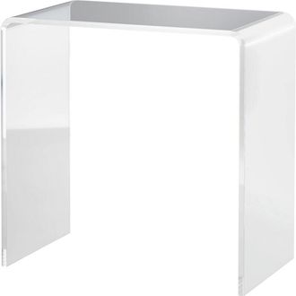 HOMCOM Tavolino Moderno a U in Acrilico con Bordi Arrotondati Trasparente