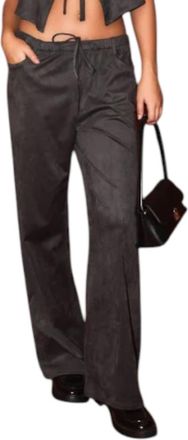 Le Lis Blanc Deux Suede Wide Leg Pant In Black