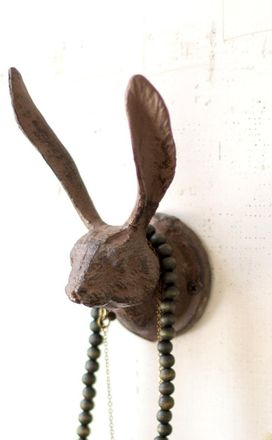 Kalalou Rustic Cast Iron Rabbit Wall Hook