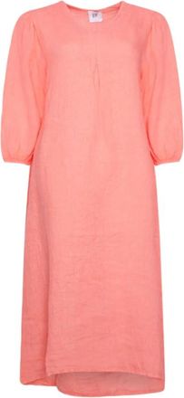 Tiffany & Co. Ella Linnen Jurk Watermeloen - Dames - Casual kleedjes - Rood - XS - Linnen - Kleedjes