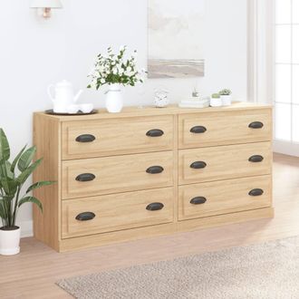 vidaXL Vidaxl - Aparadores 2 Piezas Madera Contrachapada Color Roble Sonoma