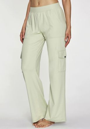 H.I.S Cargohose H.I.S, Damen, Gr. 32/34, N-Gr, salbei, Obermaterial: 90% Polyester, 10% Elasthan, Basic, bequem lang, Hosen Cargohose, mit 6 praktischen Tas