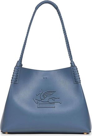 Etro Etro, Shoulder Bags, female, Blue, Size: ONE SIZE Leather Shopper Bag with Pegasus