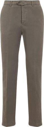Kiton Brown Cotton Trousers-Uomo