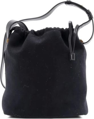 Saint Laurent Rive Gauche wollen bucket-tas met trekkoord - Zwart