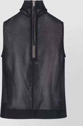 Rick Owens high neck sleeveless sheer top design