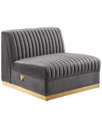 ModWay Sanguine Channel Tufted Performance Velvet Modular Sectional Sofa Armless Chair