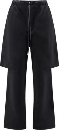 sacai Trompe Loeil Bermuda Broek - Dames - Wijde Broeken - Zwart - M - Katoen - Broeken