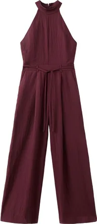 Mango Sleeveless Wide Leg Jumpsuit in Wine at Nordstrom, Size X-Small