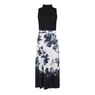 Ted Baker Dames-top met print en mesh (Zwart)