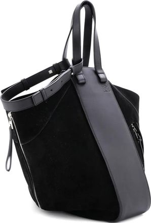 Loewe Hammock Bag Leather and Suede Large shoulder bag - Zwart