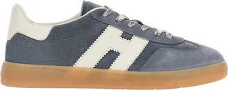 Hogan Low-Top Sneakers in Textured Blue Suede
