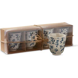 Tag American Rustic Blue Beige Stoneware Tea Cup Set of Four at Nordstrom