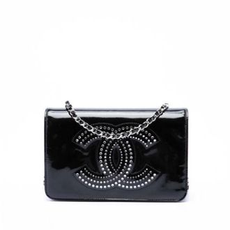 Chanel Pre-owned Wallet on Chain - Dames - Pre-owned - Zwart - Maat: ONE Size Leer