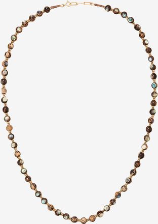 Tityaravy Lange Halskette aus Holzperlen und Perlmutt Woody