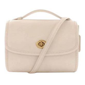 Coach Pre-owned Cross Body Bags, female, White, Size: ONE SIZE Pre-owned Turn Lock Crossbody Bag