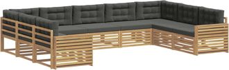 vidaXL Set Di Divani Da Esterno 9 Pz Bianco E Antracite Vidaxl
