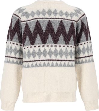 PESERICO Textured Geometric Pattern Knit Sweater