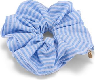 Lelet NY Amy Oversize Seersucker Scrunchie in Sky Blue at Nordstrom